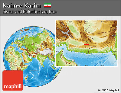 Physical Location Map of Kahn-e Karīm