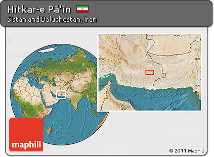 Satellite Location Map of Hītkar-e Pā'īn