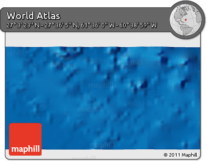 Physical 3D Map of the Area around 27° 19' 44" N, 61° 7' 30" W