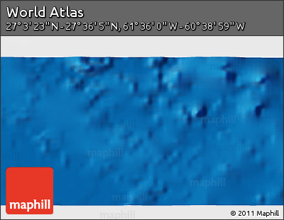Physical 3D Map of the Area around 27° 19' 44" N, 61° 7' 30" W