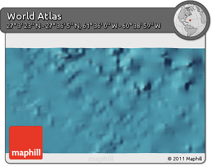 Satellite 3D Map of the Area around 27° 19' 44" N, 61° 7' 30" W