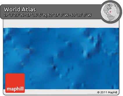 Physical 3D Map of the Area around 27° 19' 44" N, 61° 58' 30" W