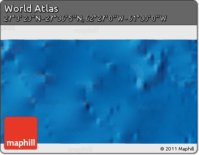 Physical 3D Map of the Area around 27° 19' 44" N, 61° 58' 30" W