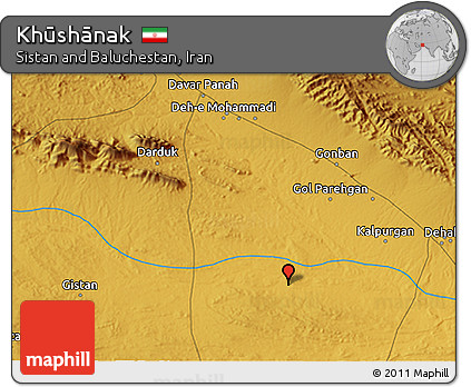 Physical 3D Map of Khūshānak