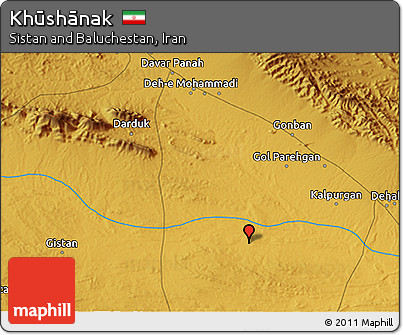 Physical 3D Map of Khūshānak