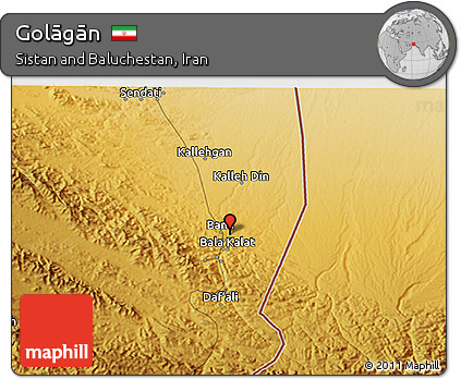 Physical 3D Map of Golāgān