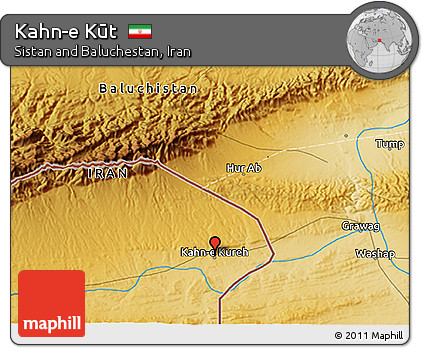 Physical 3D Map of Kahn-e Kūt
