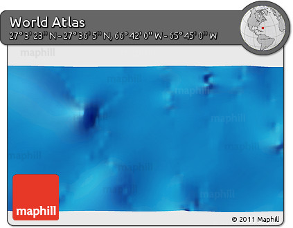 Physical 3D Map of the Area around 27° 19' 44" N, 66° 13' 29" W