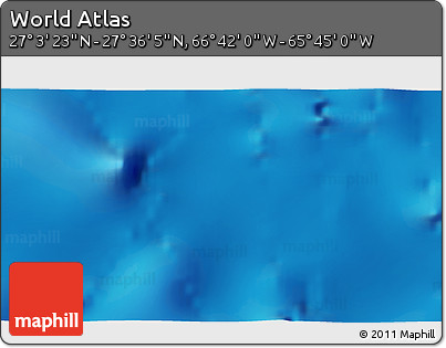 Physical 3D Map of the Area around 27° 19' 44" N, 66° 13' 29" W