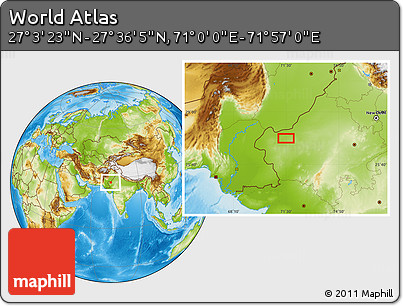 Physical Location Map of the Area around 27° 19' 44" N, 71° 28' 29" E