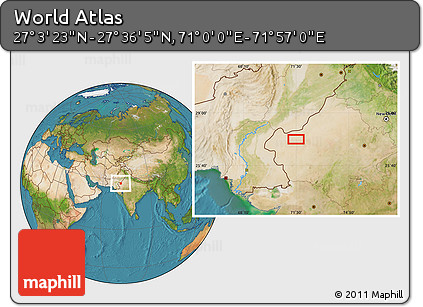 Satellite Location Map of the Area around 27° 19' 44" N, 71° 28' 29" E