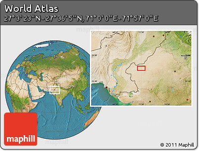Satellite Location Map of the Area around 27° 19' 44" N, 71° 28' 29" E