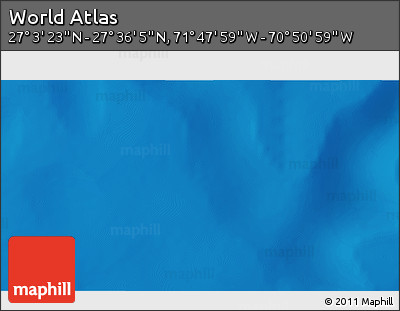 Physical 3D Map of the Area around 27° 19' 44" N, 71° 19' 29" W