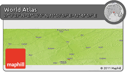 Physical Panoramic Map of the Area around 27° 19' 44" N, 72° 19' 29" E