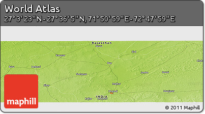 Physical Panoramic Map of the Area around 27° 19' 44" N, 72° 19' 29" E