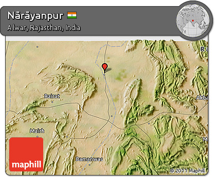 Satellite 3D Map of Nārāyanpur
