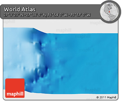 Physical 3D Map of the Area around 27° 19' 44" N, 76° 25' 30" W