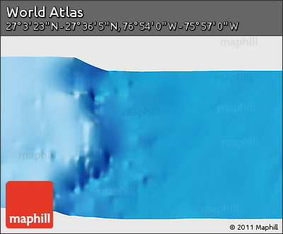 Physical 3D Map of the Area around 27° 19' 44" N, 76° 25' 30" W