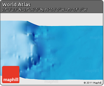 Physical 3D Map of the Area around 27° 19' 44" N, 76° 25' 30" W