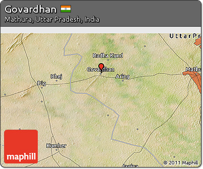 Satellite 3D Map of Govardhan
