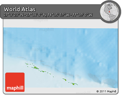 Physical 3D Map of the Area around 27° 19' 44" N, 78° 7' 30" W