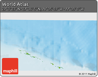 Physical 3D Map of the Area around 27° 19' 44" N, 78° 7' 30" W