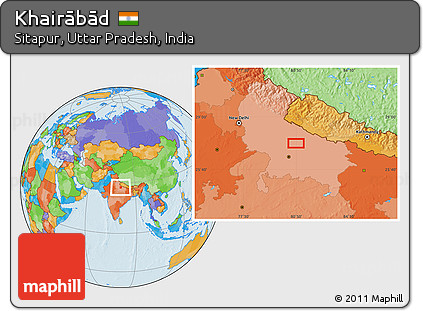 Political Location Map of Khairābād