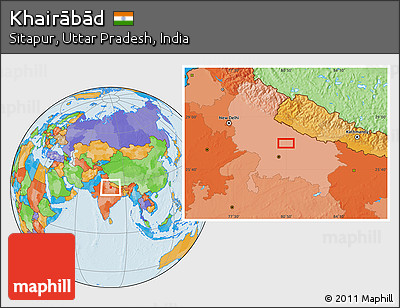 Political Location Map of Khairābād