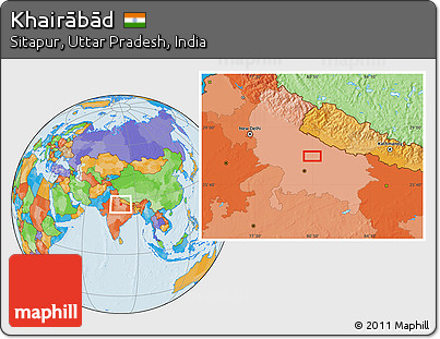Political Location Map of Khairābād