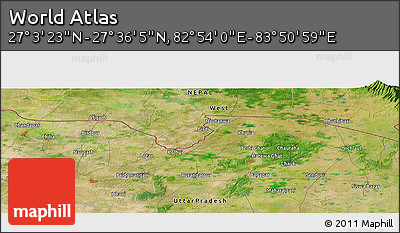 Satellite Panoramic Map of the Area around 27° 19' 44" N, 83° 22' 30" E