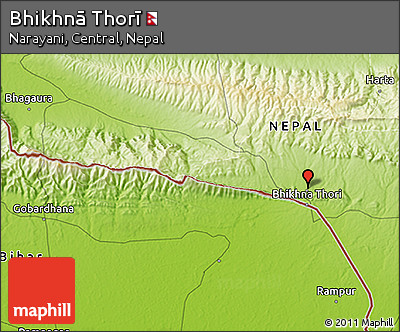 Physical 3D Map of Bhikhnā Thorī