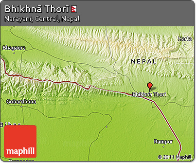 Physical 3D Map of Bhikhnā Thorī