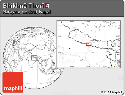 Blank Location Map of Bhikhnā Thorī