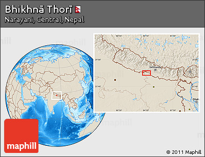 Shaded Relief Location Map of Bhikhnā Thorī