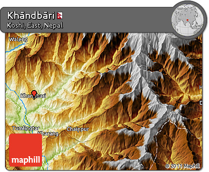Physical 3D Map of Khāndbāri