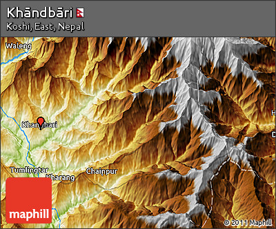 Physical 3D Map of Khāndbāri