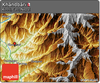 Physical 3D Map of Khāndbāri