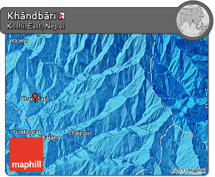 Political 3D Map of Khāndbāri