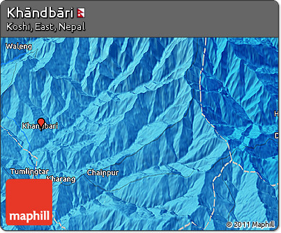 Political 3D Map of Khāndbāri
