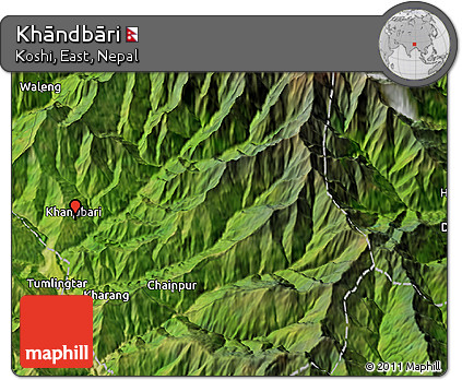 Satellite 3D Map of Khāndbāri