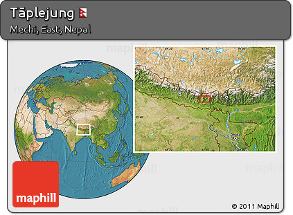Satellite Location Map of Tāplejung