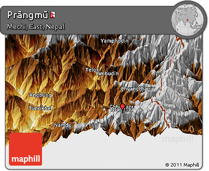 Physical Panoramic Map of Prāngmū