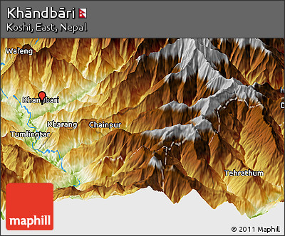Physical Panoramic Map of Khāndbāri