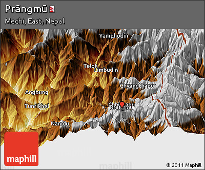 Physical Panoramic Map of Prāngmū