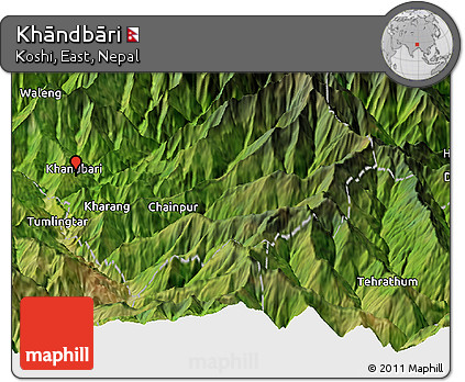 Satellite Panoramic Map of Khāndbāri