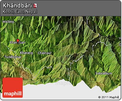 Satellite Panoramic Map of Khāndbāri