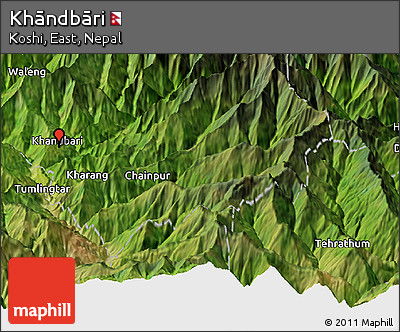Satellite Panoramic Map of Khāndbāri