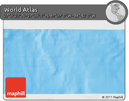 Shaded Relief 3D Map of the Area around 27° 19' 44" N, 89° 10' 30" W