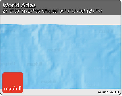 Shaded Relief 3D Map of the Area around 27° 19' 44" N, 89° 10' 30" W