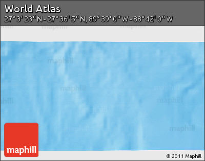 Shaded Relief 3D Map of the Area around 27° 19' 44" N, 89° 10' 30" W